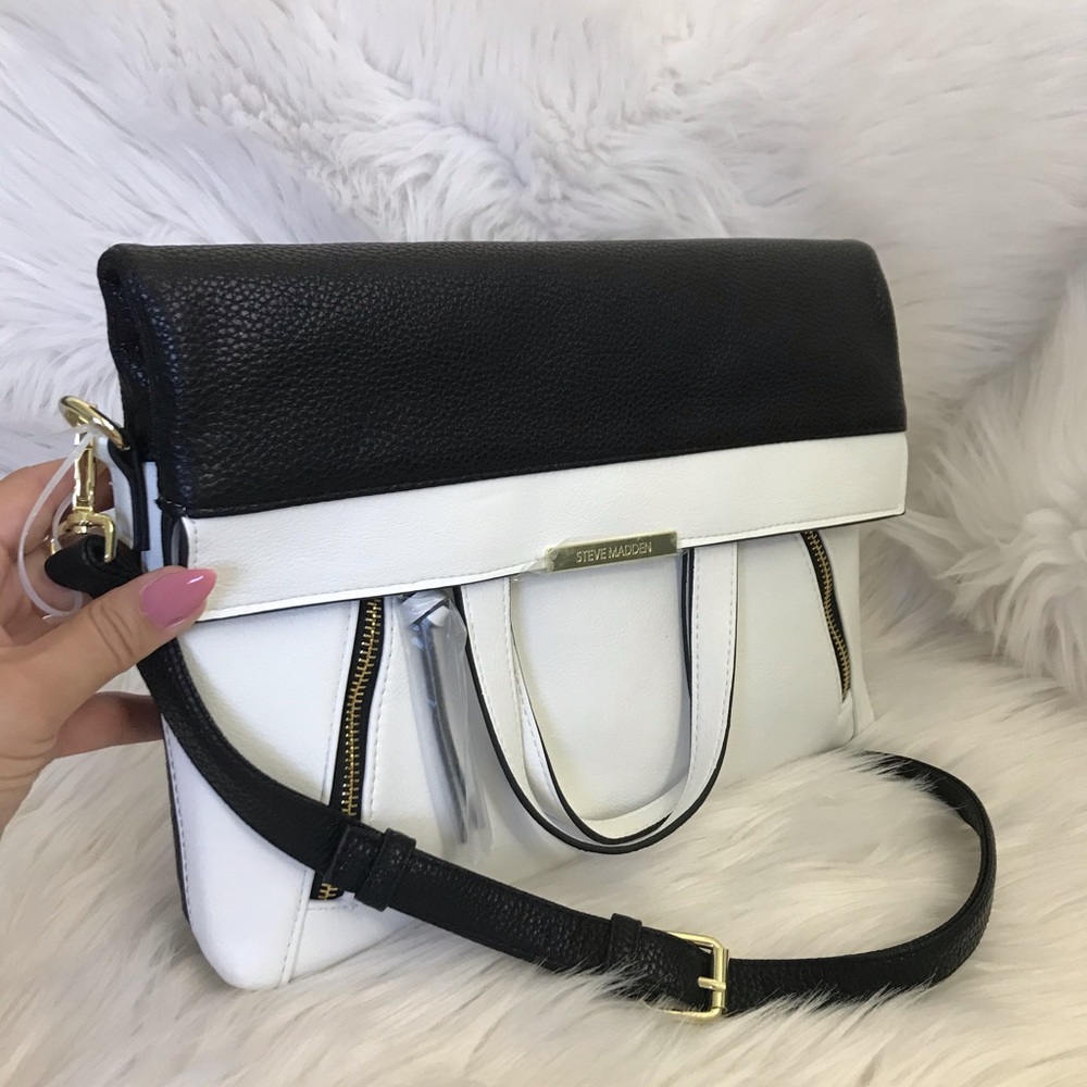 Steve Madden Black and White Crossbody Clutch Bag - Picture 4 of 4